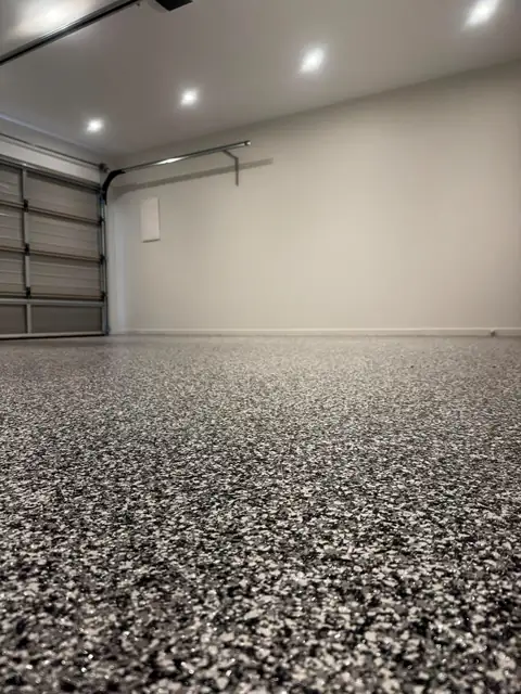Flake epoxy double garage, Melbourne home