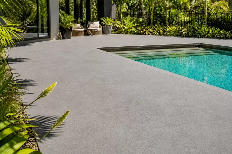 Resurfaced pool surround finish reference